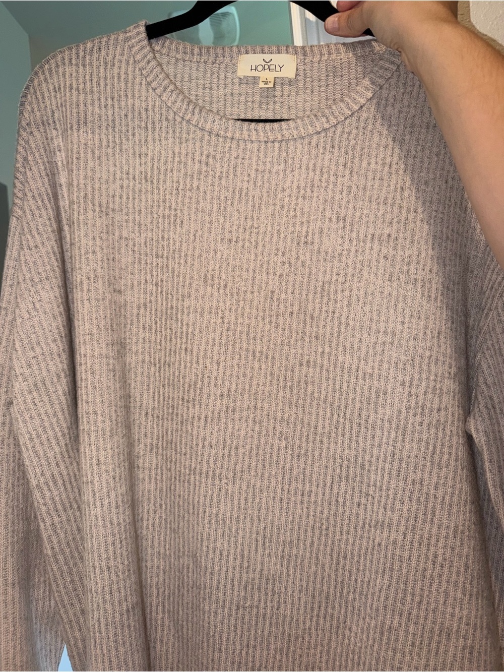 Hopely Ribbed Long Sleeve Top in Neutral Tone